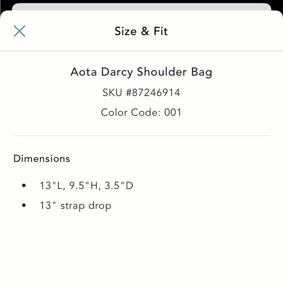 NWT new Anthropologie AOTA darcy faux leather shoulder bag crossbody black purse - Picture 9 of 16